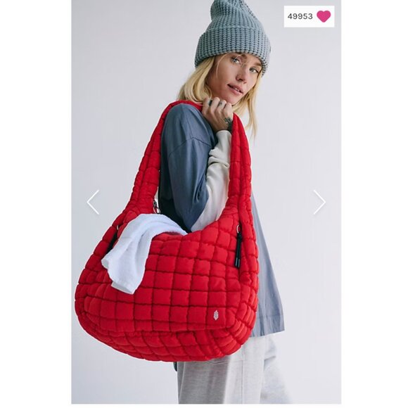 Free People Quilted Carryall Winterberry  - BRAND NEW WITH TAGS - Picture 5 of 13